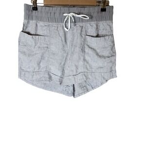 ATHLETA Gray Cabo Linen 4" Lightweight Breathable Shorts SZ 10
